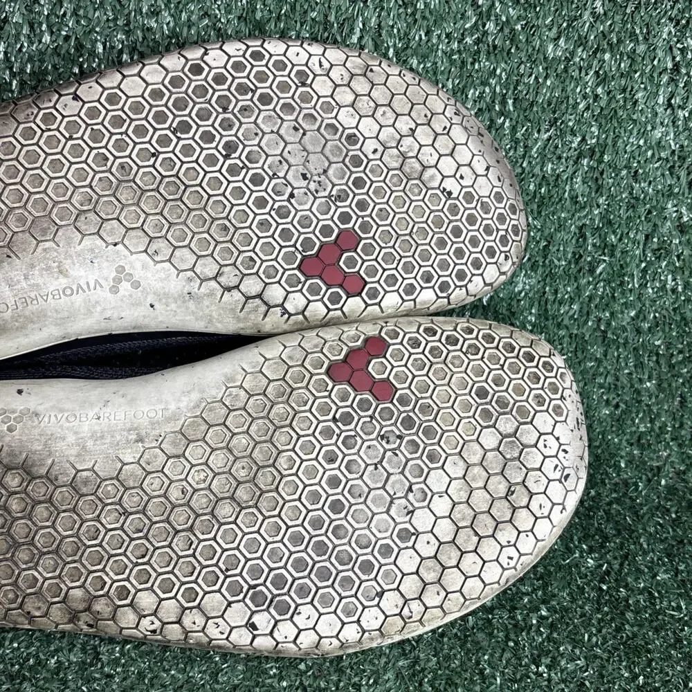 Vivobarefoot Geo Racer Knit Sneakers Black White Mens EU 45 / US 12 Eco Friendly
